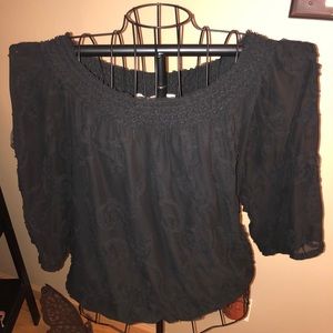 Black Detailed Blouse